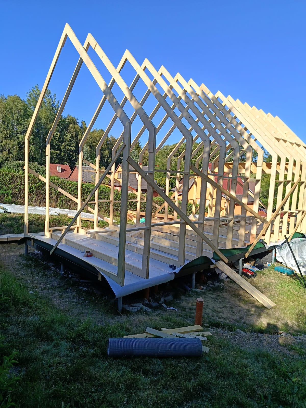 Montage der Dachkonstruktion